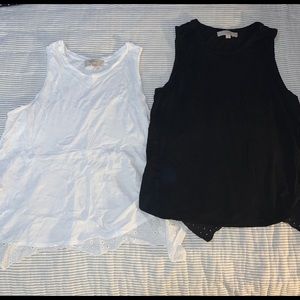 Set of 2 - Loft Tanks mixed media detailed backs L